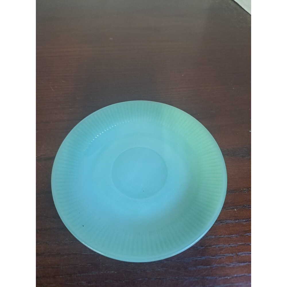 Vintage 1950s Jadeite Fire King Jane Ray Opaque Saucer